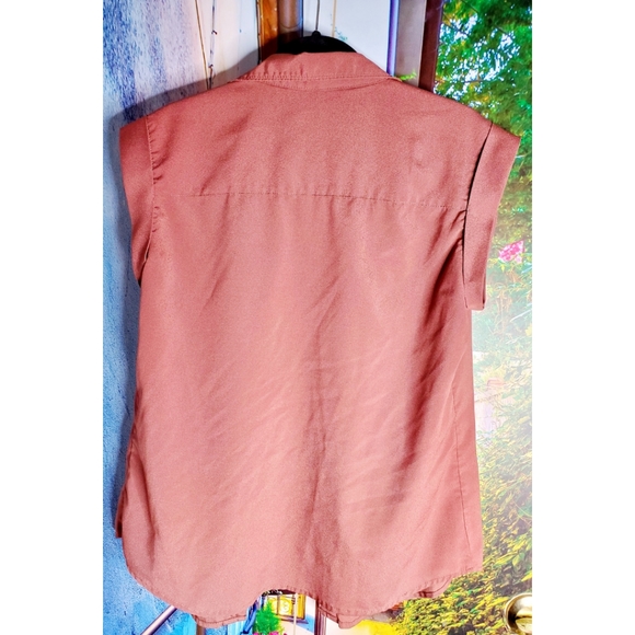 Forever 21 - Button Up Sleeveless Blouse - Mauve - Picture 2 of 4